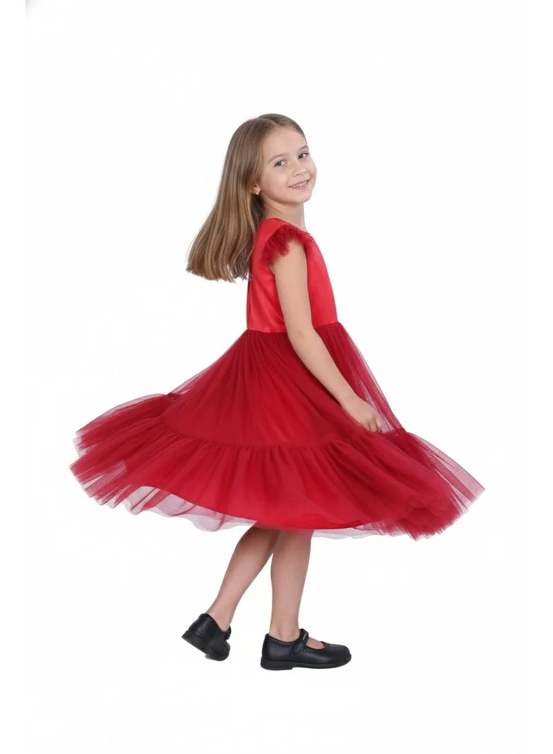 Bidani  Bidani Red Dream Tulle Party Dress for Women | Best Price UAE